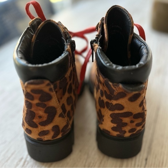Lust4life Combat Boots with Cheetah Animal Print & red laces size 6.5 - Picture 4 of 7